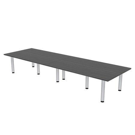 SKUTCHI DESIGNS 10 Ft Rectangular Conference Room Table with Silver Post Legs, 10 Person Table, Asian Night HAR-REC-48119-PT-AN
